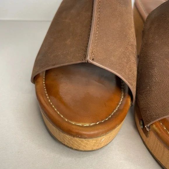 Clog Mules Sandals Brown Mia Women's 9 Faux Leather Boho Festival Hippie Clogs - Picture 11 of 13